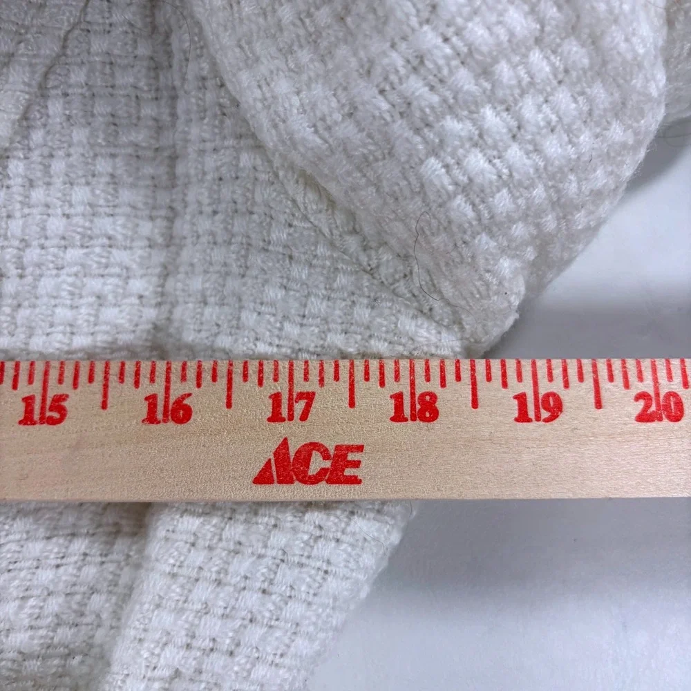 AB Studio Womens Jacket White Tweed Parisian‎ Bell Sleeve Belted Peacoat Size 12